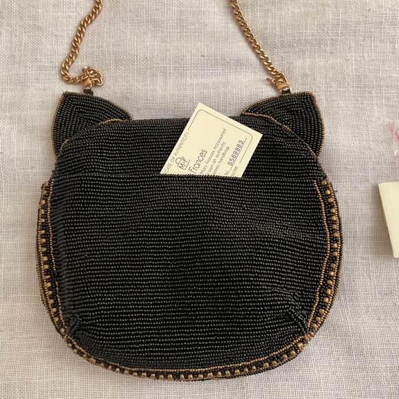 NEW Mary FrancesWhisker Beaded Cat Crossbody Clutch Bag - Picture 5 of 12